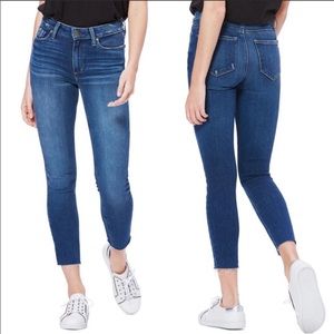 Paige Hoxton High Rise Raw Hem Ankle Jeans
